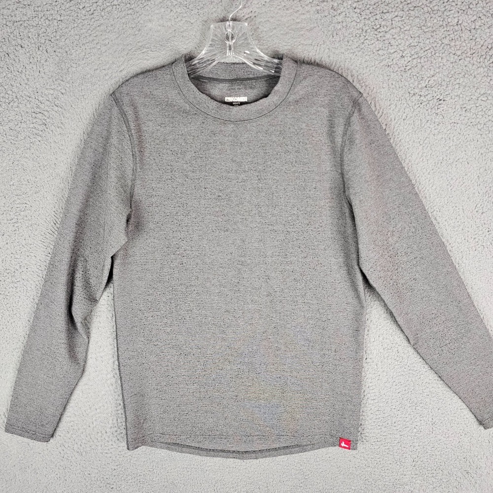 Kombi Tee Shirt Mens Medium Gray Stretch‎ Long Sleeve Crew Neck Casual Preppy